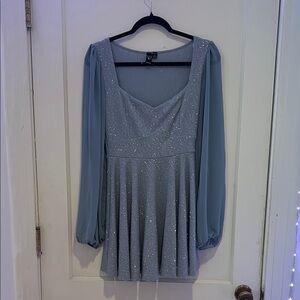 Windsor Blue Glittery Homecoming Dress